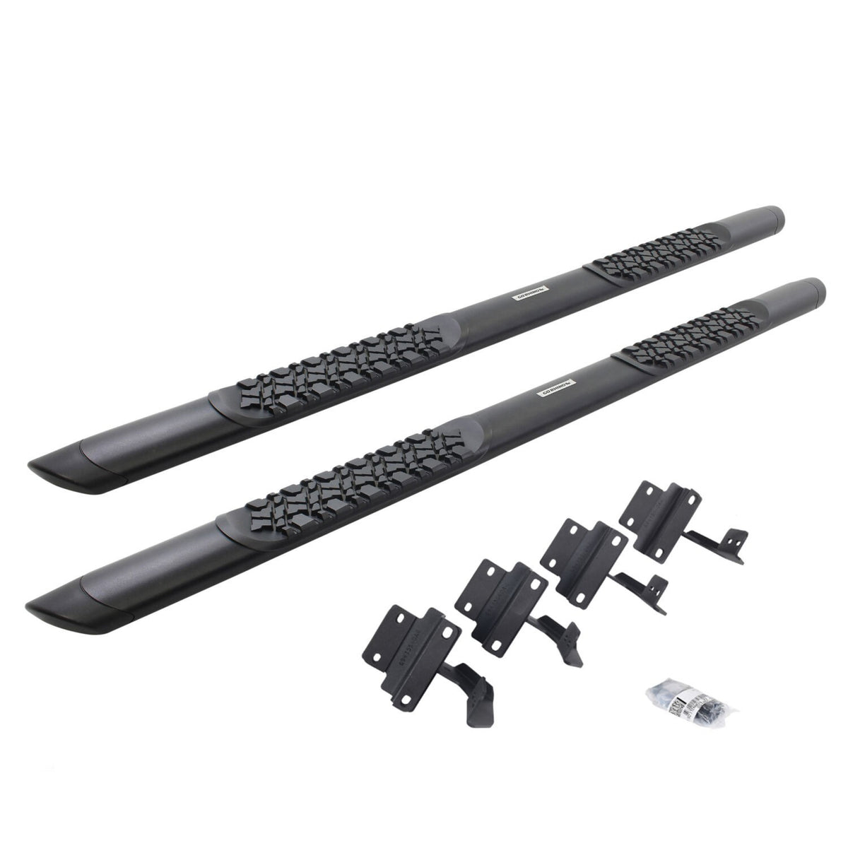 V3 Series Aluminum 5 Inch Elipse Side Steps with Mounting Brackets Textured Black 2015-2026 Ford F-150/ F-250/F-350 Extended Cab Go Rhino