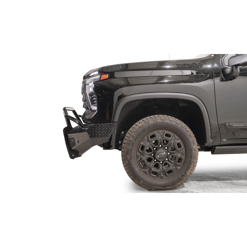 Fab Fours Black Steel Front Bumper; w/Pre-Runner Guard And Tow Hooks Model CH24-S6162-1