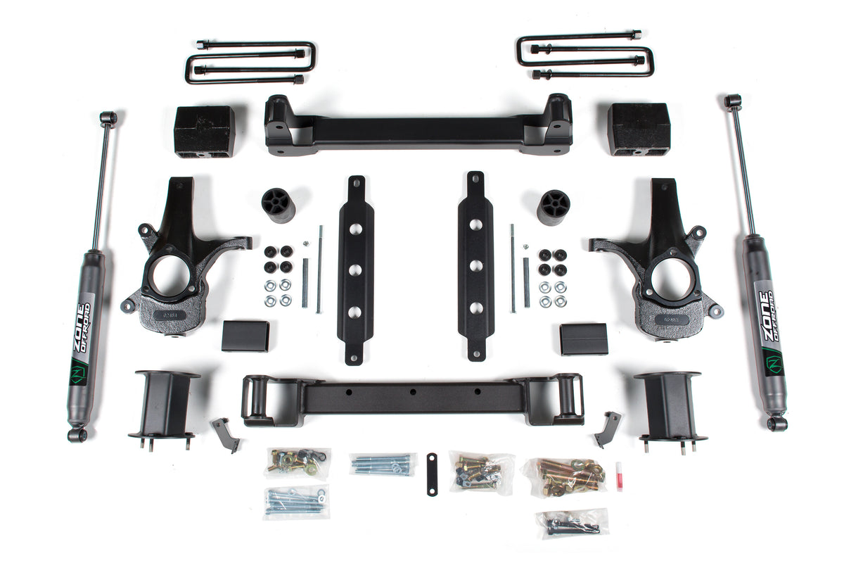 14-18 Silverado/Sierra 1500 2WD 6.5 Inch Cast Steel Arms Fox Adventure Shocks Zone Offroad
