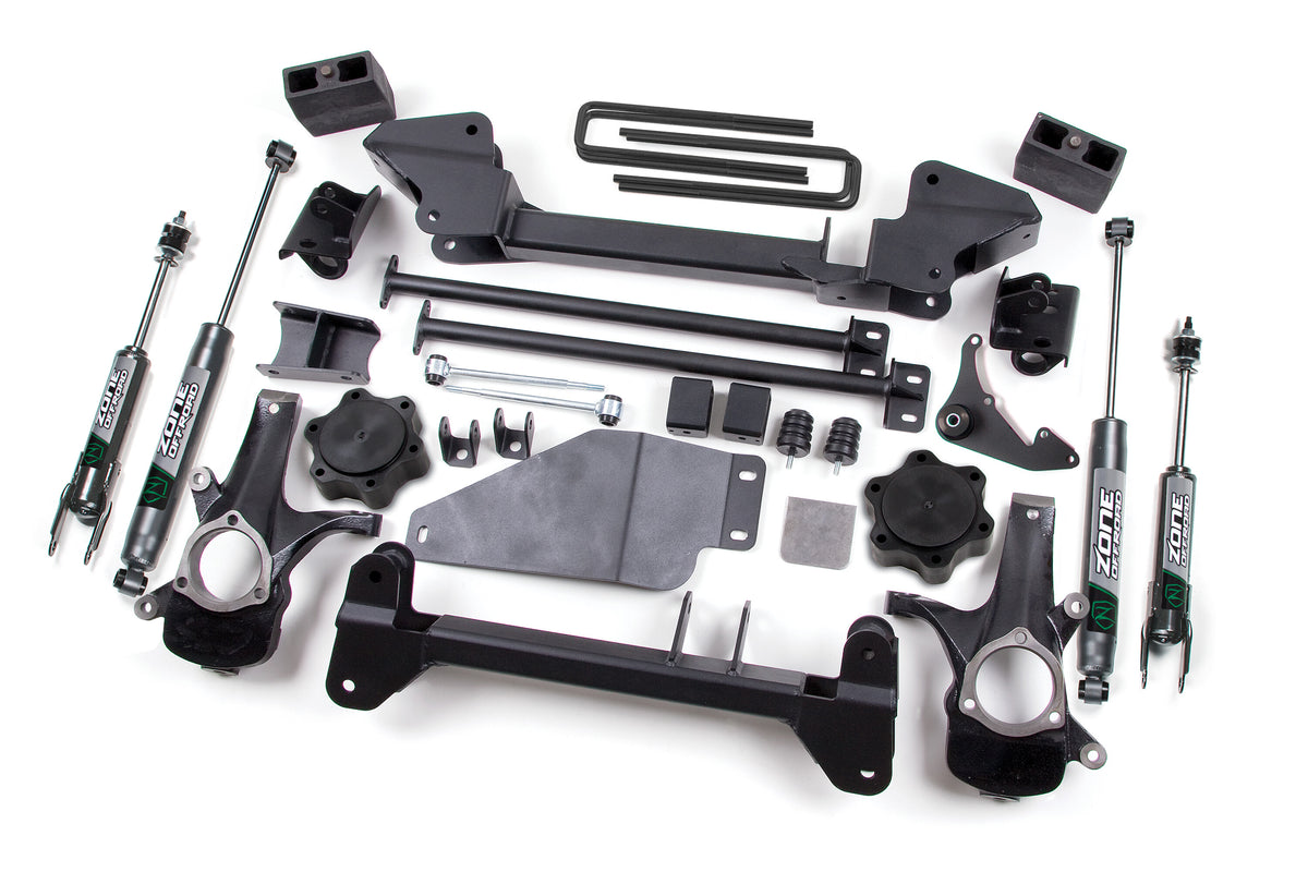 99 K1500 00-06 Silverado/Sierra 1500 6 Inch Lift Kit Fox Adventure Shocks Zone Offroad