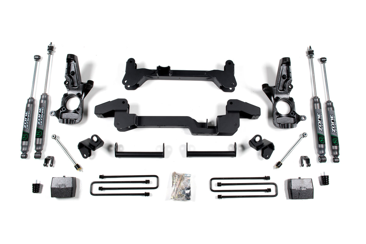 01-10 Silverado/Sierra 2500/3500 HD 6 Inch Lift Kit With Nitro Shocks Zone Offroad