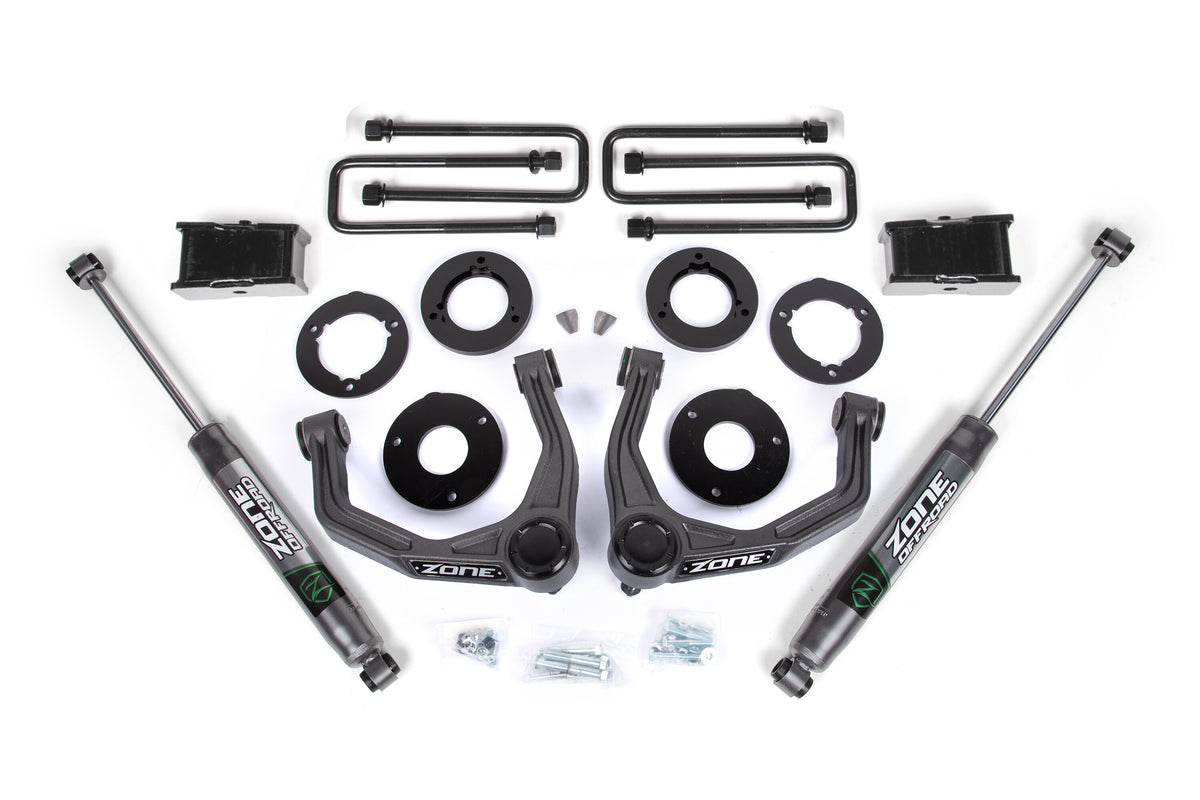19-22 Silverado/Sierra 1500 AT4 / Trail Boss 1.75 Inch Lift Kit 1 Inch Rear Block With Nitro Shocks Zone Offroad