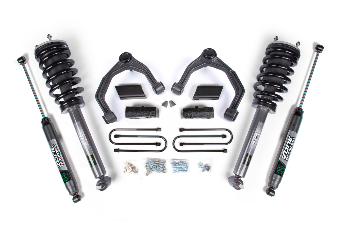 25-26 Chevrolet Silverado 1500 - GMC Sierra 1500 4WD 3.5 Inch Adventure Series Lift Kit, 2 Inch Rear Lift, Block - Nitro Loaded Struts, Nitro Shocks Zone Offroad