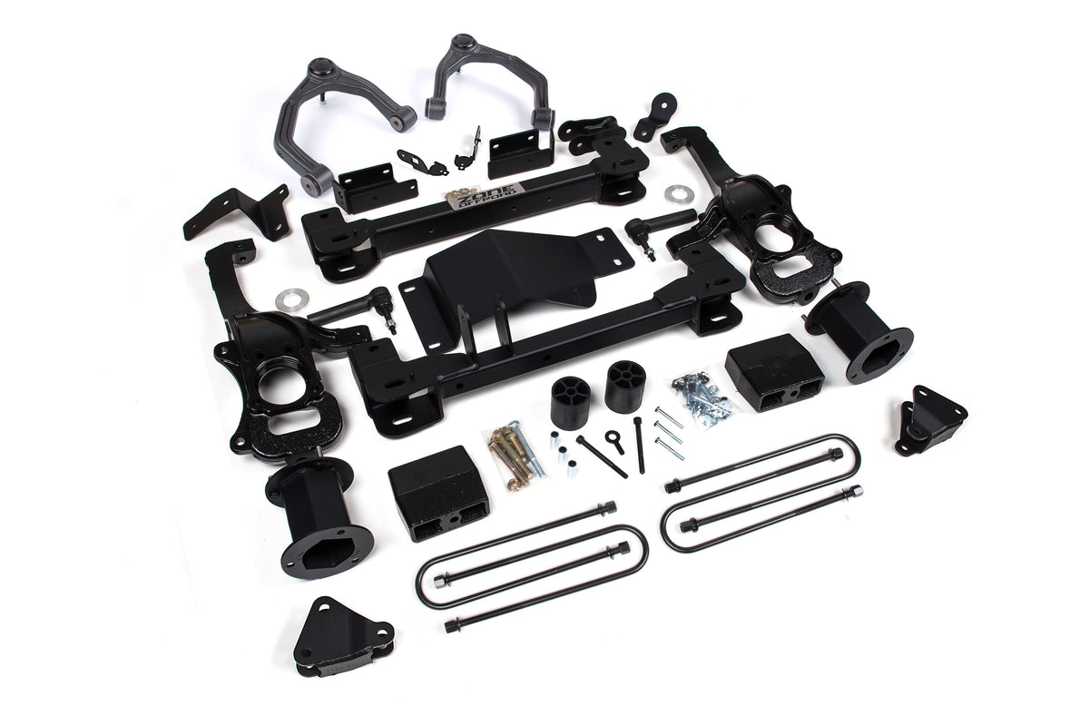 6 Inch Lift Kit For 25-Up Silverado/Sierra 1500 4WD W/ARC 5 Inch Rear, Block Spacer Front, Rear Shock Spacer Zone Offroad