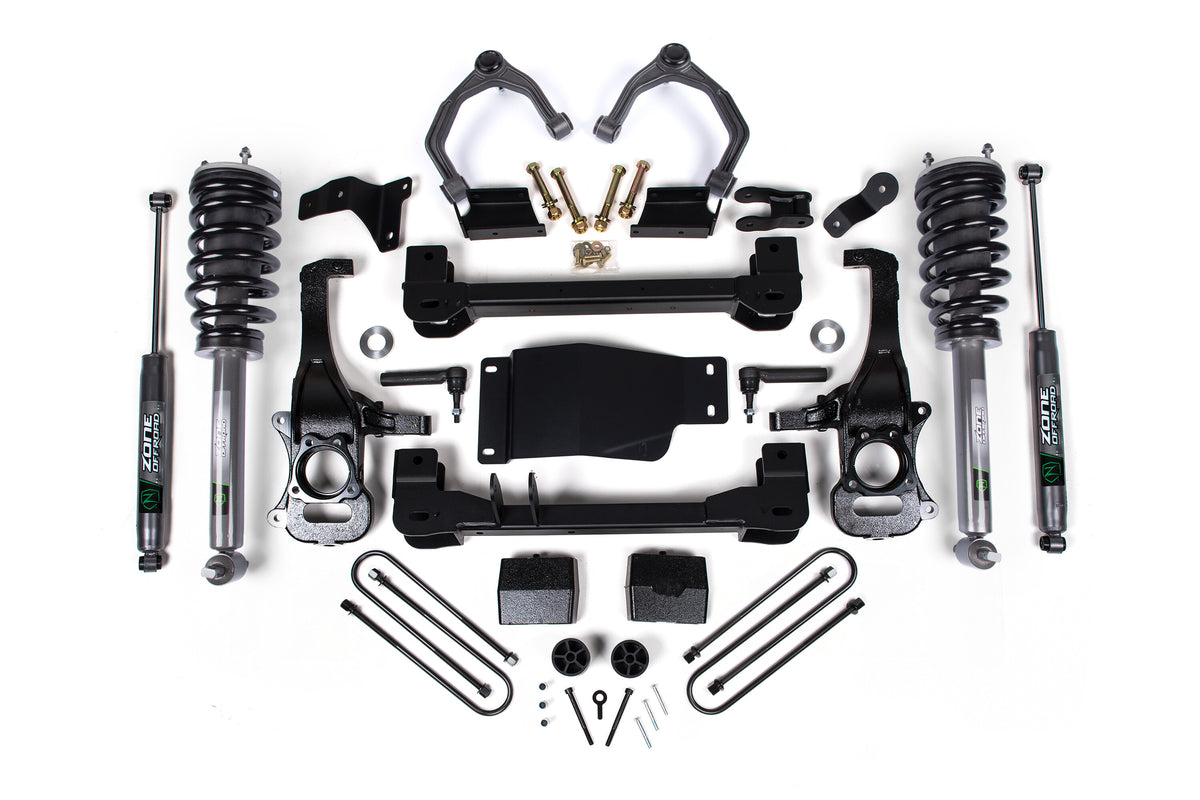 25-26 Chevrolet Silverado 1500 - GMC Sierra 1500 4WD 6 Inch Suspension Lift Kit, 5 Inch Rear Lift, Block - Nitro Loaded Struts, Nitro Shocks Zone Offroad