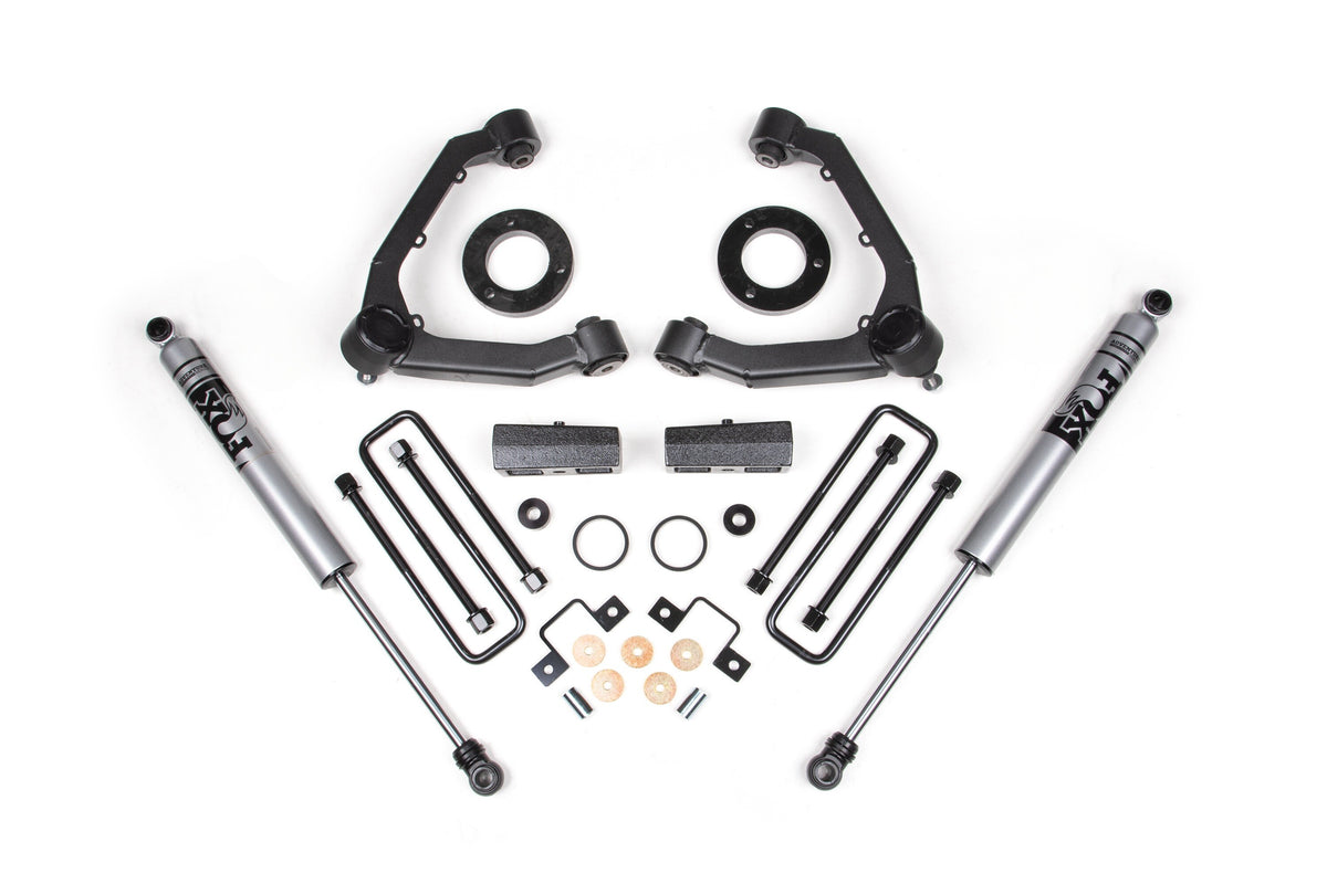23-26 GM Colorado Trail Boss/GMC AT4 3 Inch Adventure Series Lift Kit, 2.5 Inch Rear Lift, Block - Nitro Shocks Zone Offroad