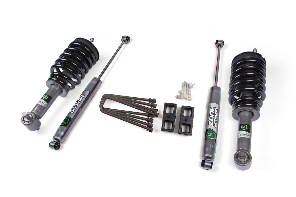 07-18 Chevrolet Silverado 1500 - GMC Sierra 1500 4WD 3 Inch Suspension Lift Kit, 2 Inch Rear Lift, Block - Nitro Loaded Struts, Nitro Shocks Zone Offroad