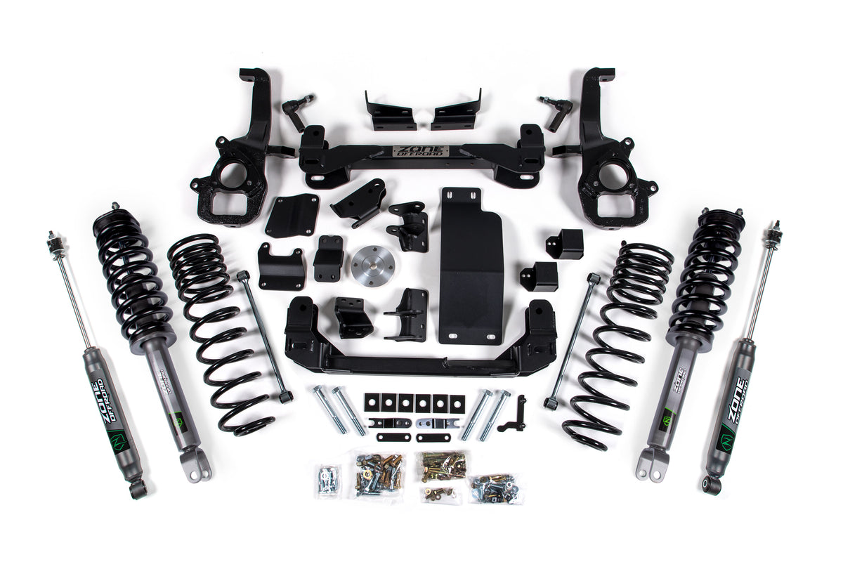 19-23 RAM 1500 Rebel/OffRoad 4WD 4 Inch Front 5 Inch Rear Lift Kit Fox Adventure Shocks Zone Offroad