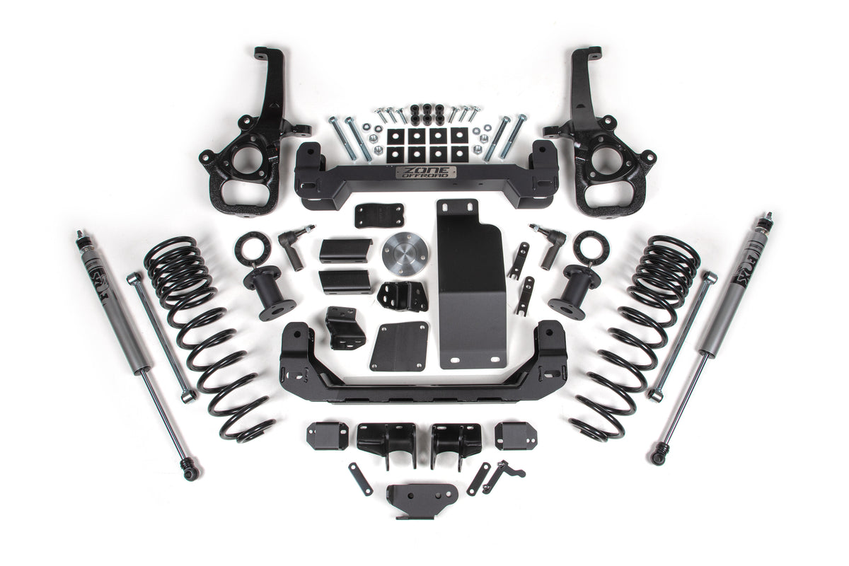 6 Inch Lift Kit for 2025 Ram 1500 4WD 6 Inch Front 5 Inch Rear Suspension Lift System Standard Bore Fox Adv Rear Shocks Zone Offroad