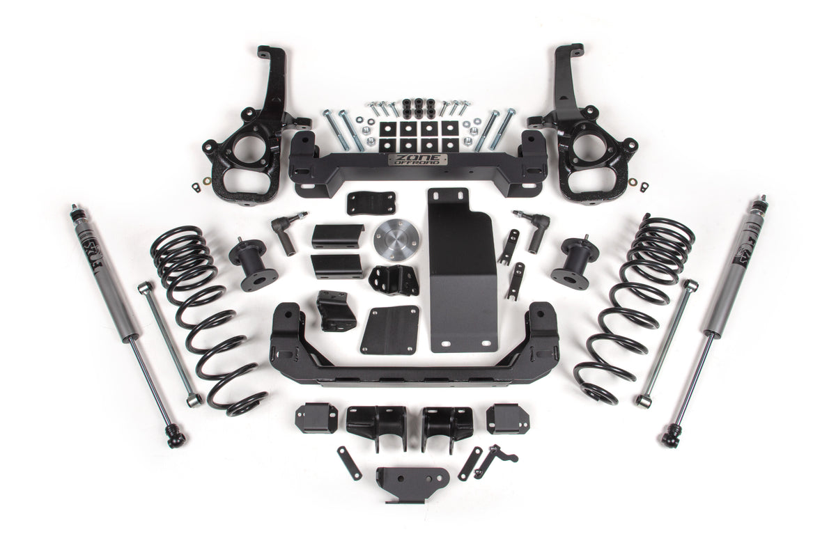 4 Inch Lift Kit for 2025 Ram 1500 4WD 4 Inch Front 3 Inch Rear Suspension Lift System Large Bore Fox Adv Rear Shocks Zone Offroad