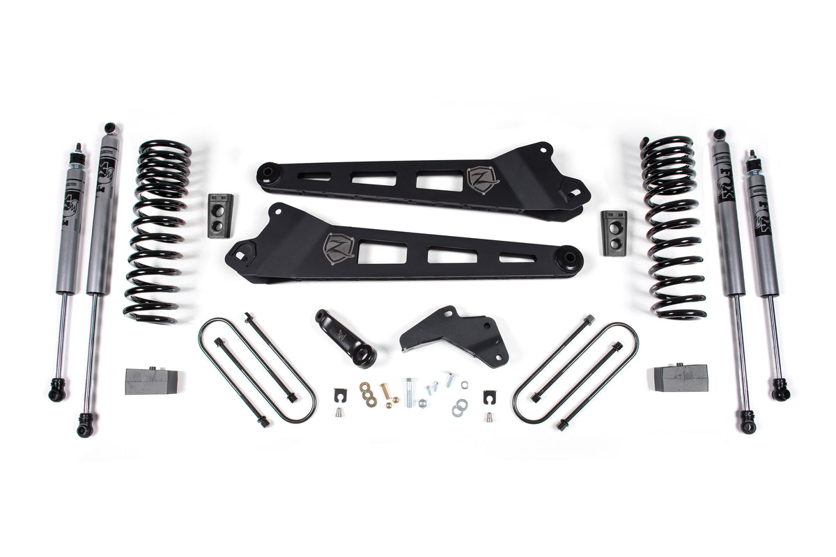 25-26 Ram 3500 (Diesel) 4 Inch Radius Arm Suspension Lift Kit, 2 Inch Rear Lift, Block W/ Overload - Fox 2.0 Adventure Series Shocks Zone Offroad