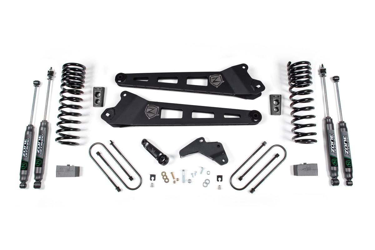 25-26 Ram 3500 (Diesel) 4 Inch Radius Arm Suspension Lift Kit, 2 Inch Rear Lift, Block W/O Overload - Nitro Shocks Zone Offroad