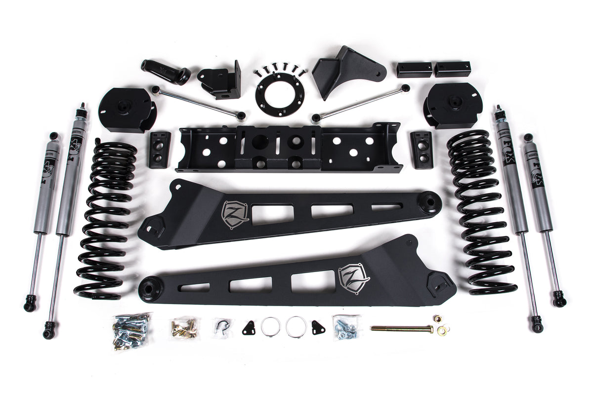 19-24 RAM 2500 4.5 Inch Radius Arm Diesel 6-Bolt T-Case Fox Adventure Shocks Zone Offroad