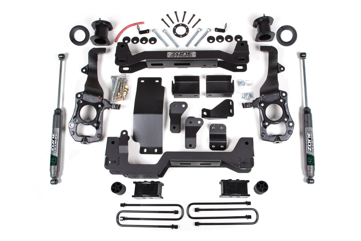 21-23 Ford F-150 Tremor 4WD 5 Inch Lift Kit 3 Inch Rear Block Spacer Front Fox 2.0 Adv Series Rear Zone Offroad