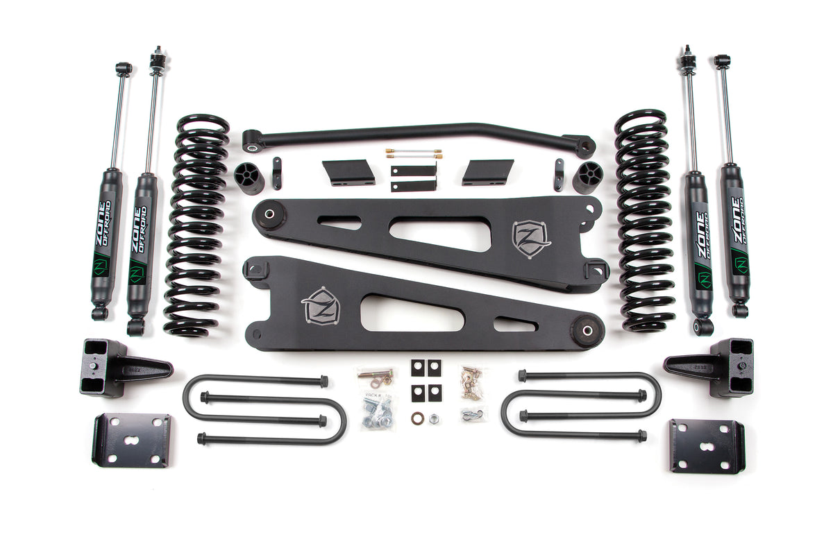 11 Ford F-250/F-350 Super Duty 4 Inch Radius Arm Lift Kit Diesel With Overload With Nitro Shocks Zone Offroad