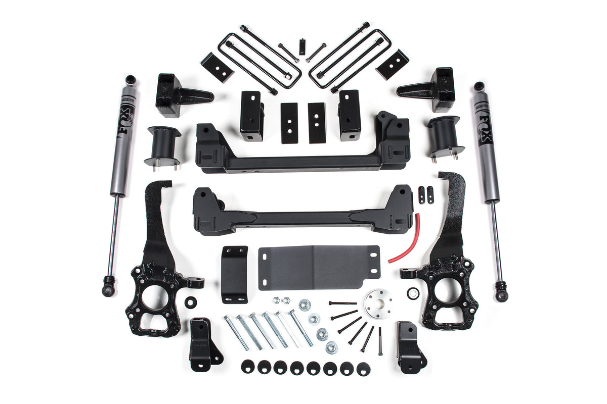 15-20 F-150 6 Inch Lift Kit 4-3/8 Inch Rear Block Fox Shocks Zone Offroad