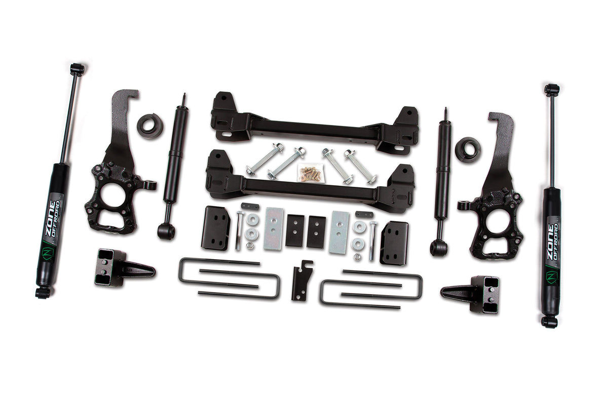 09-13 Ford F-150 2WD 6 Inch Kit 4 Inch Rear Block With Fox Shocks Zone Offroad