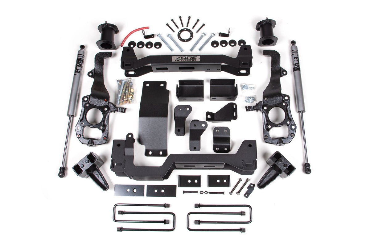 21-24 Ford F-150 4 Inch Zone Lift Kit Fox Adventure Shocks Zone Offroad