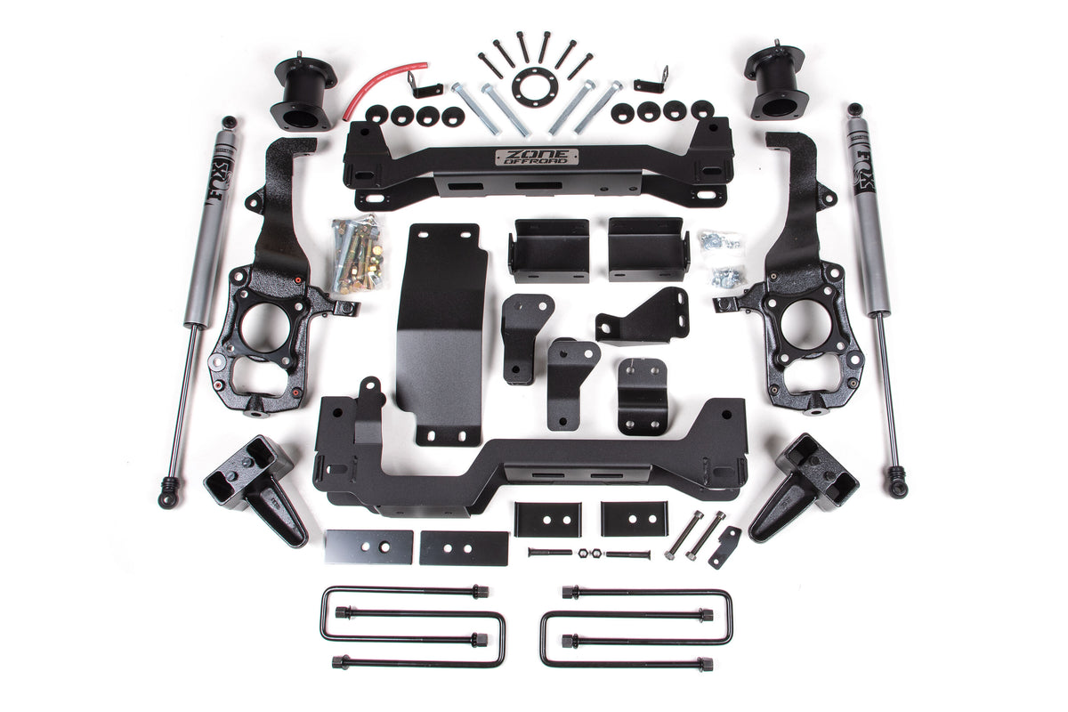 21-24 Ford F-150 6 Inch Front 4 Inch Rear Lift Kit Fox Adventure Shocks Zone Offroad