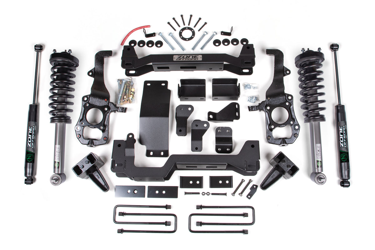 21-26 Ford F-150 4WD 4 Inch Suspension Lift Kit, 2 Inch Rear Lift, Block - Nitro Loaded Struts, Nitro Shocks Zone Offroad