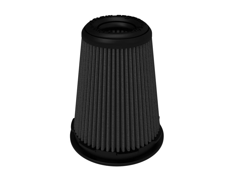 Inverted air filter designed for afe Momentum Intake, featuring a black finish and pleated design for optimal airflow.