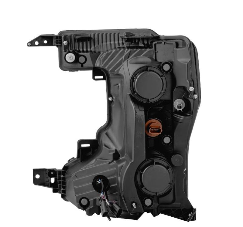 AlphaRex projector headlights for 20-22 Ford F150 in black, featuring sequential signals and daytime running lights.