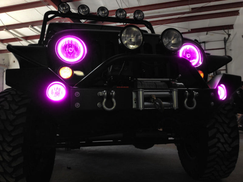 Oracle Jeep Wrangler JK 07-17 LED Waterproof Halo Kit - ColorSHIFT w/ 2.0 Controller