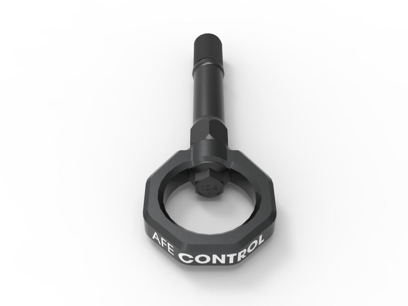 aFe CONTROL Tow Hook for Nissan Z 23-25 V6-3.0L, featuring a durable design for enhanced towing capability.