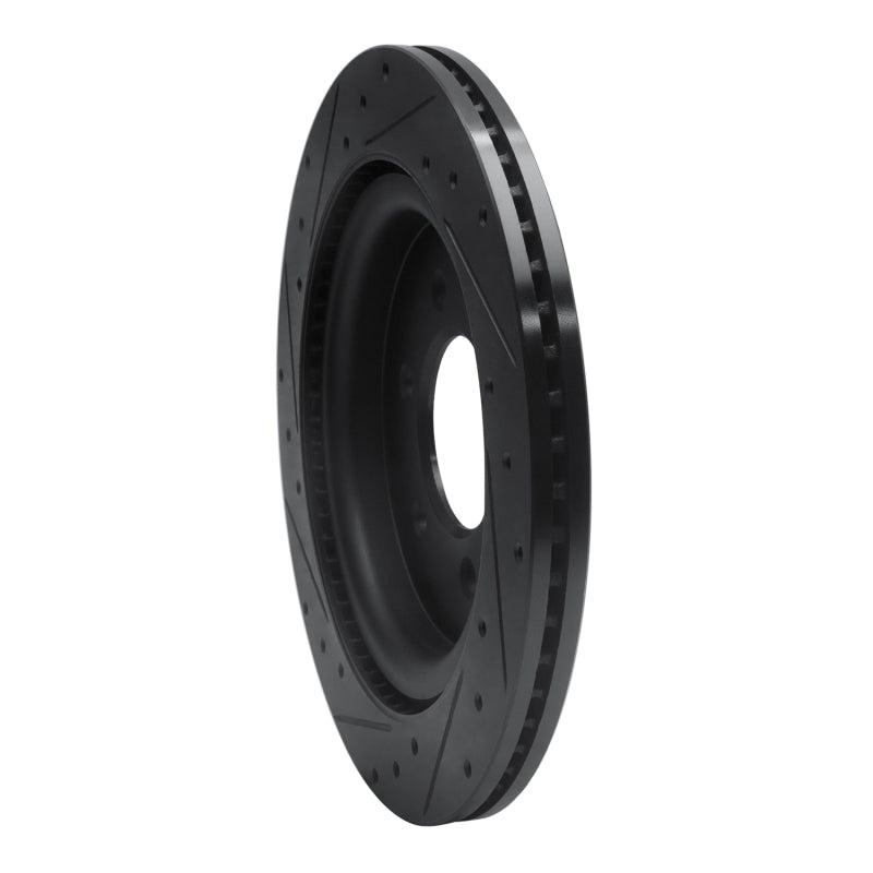 R1 21-25 Ford F-150 RWD Rear Right Drilled & Slotted Black Brake Rotor