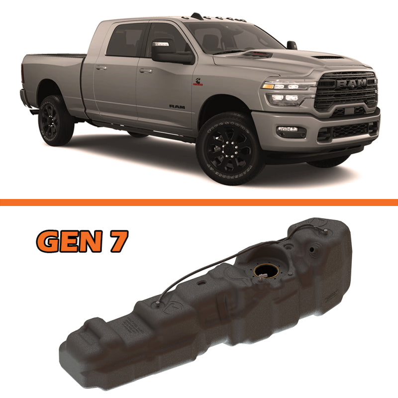 Titan Fuel Tanks 25-26 RAM 2500/3500 Cummins Mega Cab Short Bed 50 Gallon XXL Mid-Ship Fuel Tank