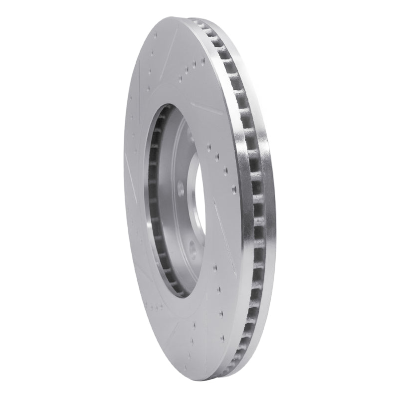 R1 07-24 Infiniti QX56 Front Right Drilled & Slotted Silver Brake Rotor