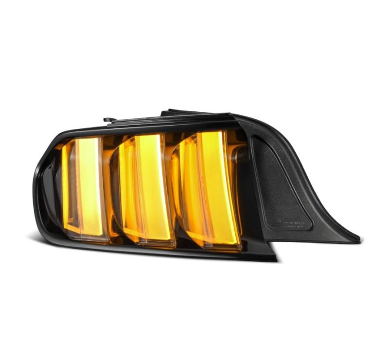 AlphaRex NOVA-Series prismatic LED tail lights for 2015-2023 Ford Mustang in black and clear design.