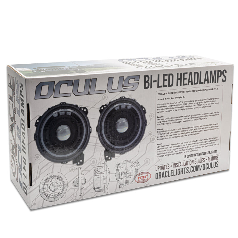 Oracle Oculus Bi-LED Projector Headlights for Jeep JL/Gladiator JT - Matte Blk - 5500K