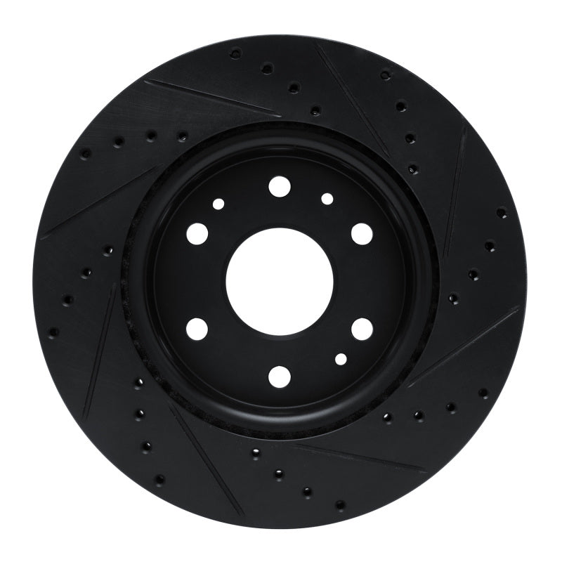 R1 23-25 Chevrolet Colorado Front Left Drilled & Slotted Black Brake Rotor