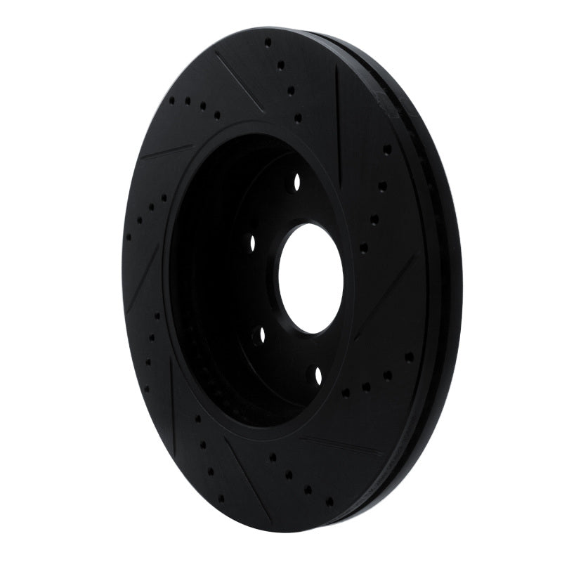 R1 2019-2026 Cadillac Escalade ESV Front Left Drilled & Slotted Black Brake Rotor
