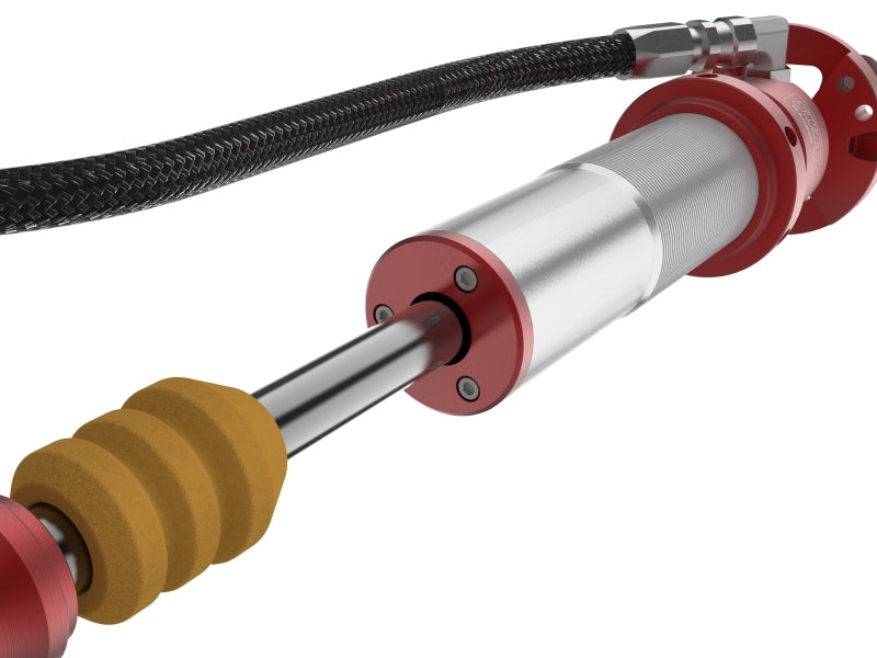 afe Sway-A-Way Coilovers for Ford Bronco 21-24, featuring a durable design for enhanced off-road performance and stability.