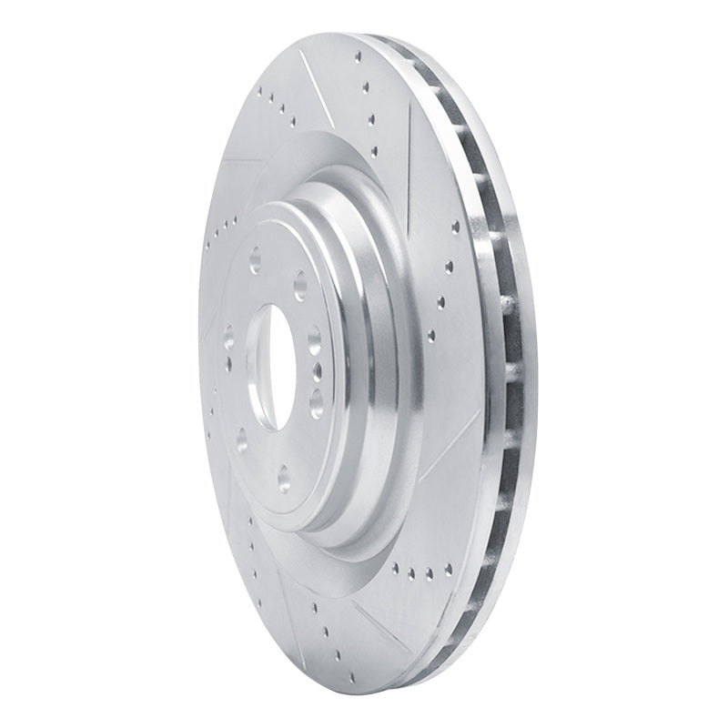R1 14-20 Cadillac Escalade Front Right Drilled & Slotted Silver Brake Rotor