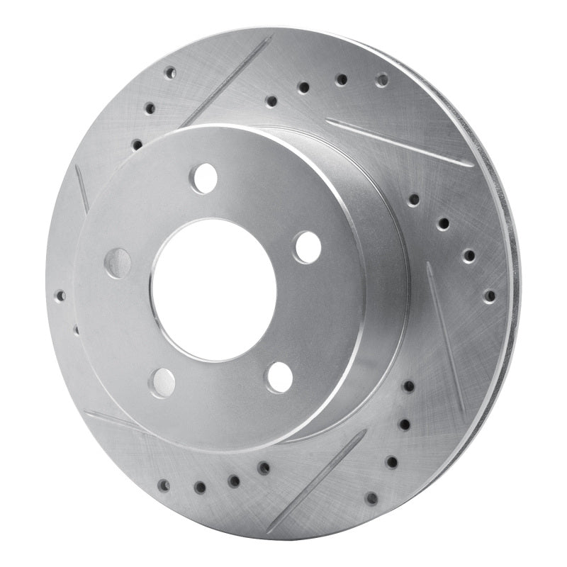 R1 90-99 Jeep Cherokee Front Left Drilled & Slotted Silver Brake Rotor