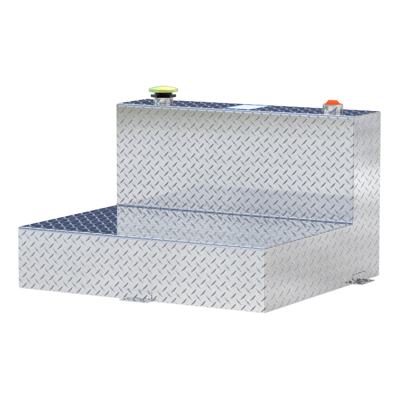 UWS Bright Aluminum 50-Gallon L-Shaped Aluminum Transfer Tank Model TT-50-L-T-P