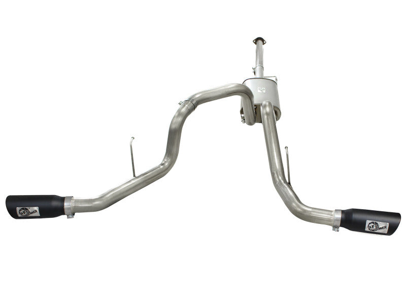 aFe MACH Force XP Exhaust 3in SS Dual Side Exit CB w/ Black Tips 11-14 Ford F150 EcoBoost V6-3.5L TT