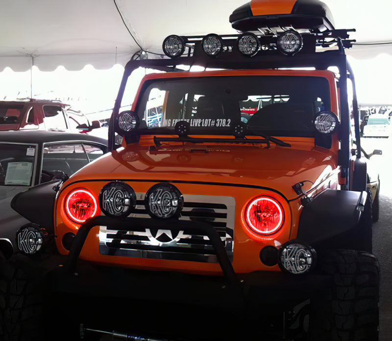 Oracle Jeep Wrangler JK 07-17 LED Waterproof Halo Kit - ColorSHIFT w/ Simple Controller
