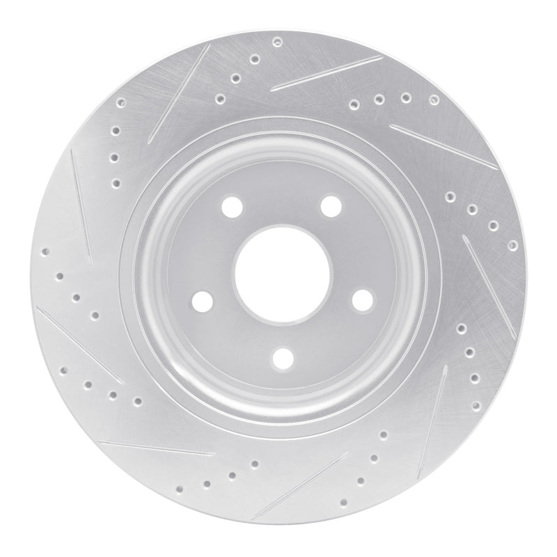 R1 04-06 Dodge Ram 1500 Pickup Front Right Drilled & Slotted Silver Brake Rotor