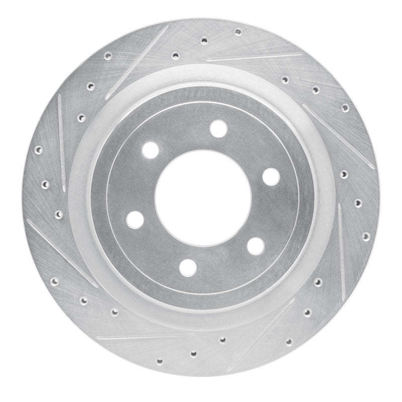 R1 21-25 Ford F-150 4WD Rear Left Drilled & Slotted Silver Brake Rotor