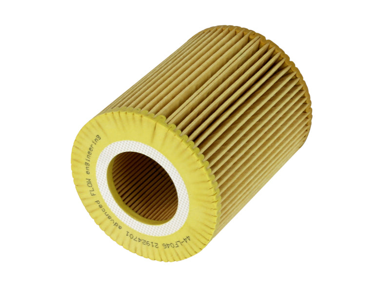 afe PROGUARD oil filter featuring a cylindrical design with pleated paper material for optimal filtration and flow.