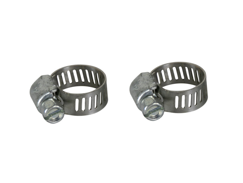 Durable afe Magnum FORCE replacement clamp kit for secure connections, fits 9/32 to 11/16 inch ID range, includes two clamps.