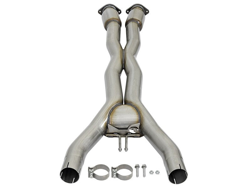 afe MACH Force-Xp X-Pipe for Chevrolet Corvette C7 and Z06 2014-2019, featuring stainless steel construction and hardware.