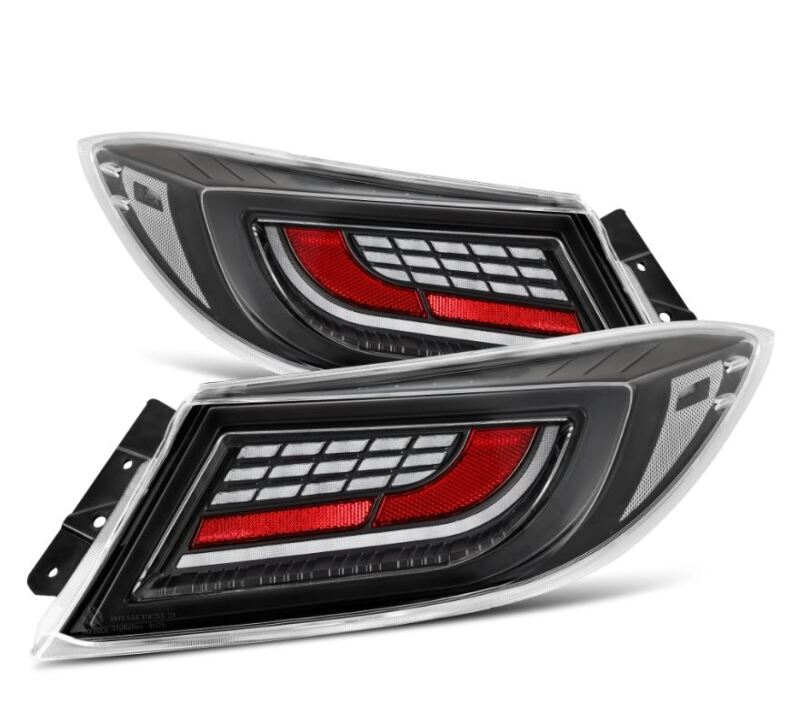 AlphaRex LUXX LED taillights for 22-24 Toyota GR86 in Alpha-Black finish, featuring a sleek design and enhanced visibility.
