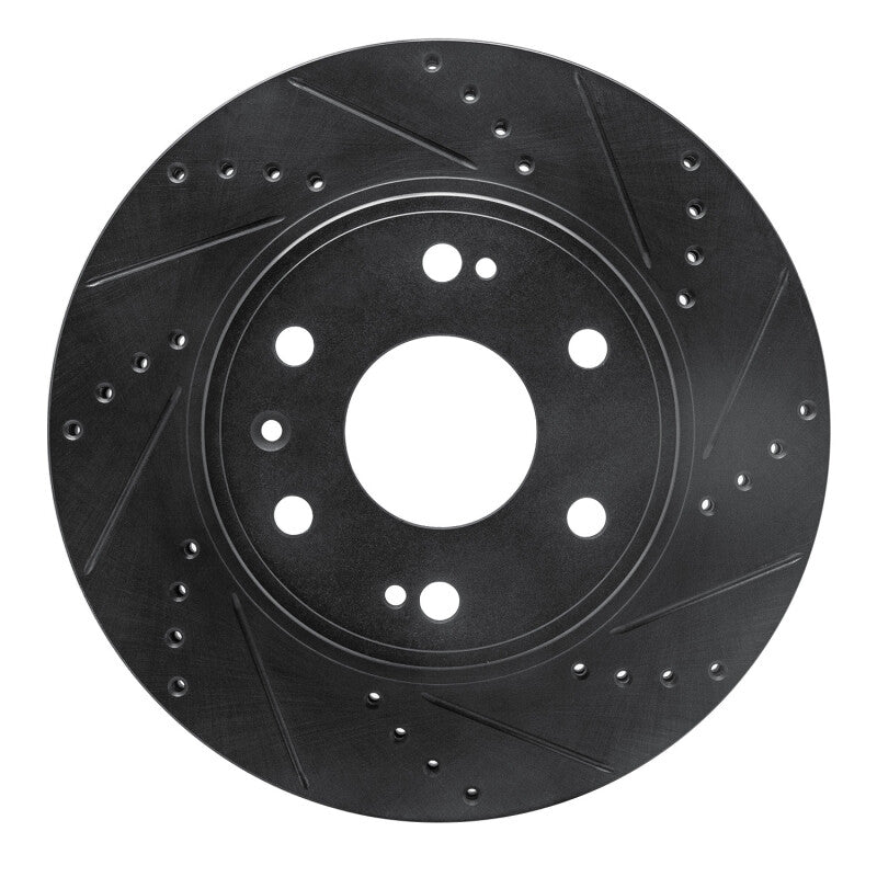 R1 09-20 Chevrolet TAHOE Front Right Drilled & Slotted Black Brake Rotor