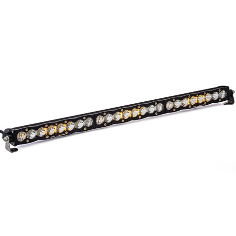 Baja Designs S8 30-inch LED light bar featuring a driving/combo beam pattern for enhanced visibility off-road.