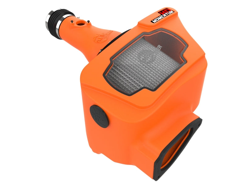 afe Momentum Sealed Intake for Toyota Land Cruiser J300 22-25 V6-3.3L, featuring a vibrant orange design for enhanced performance.